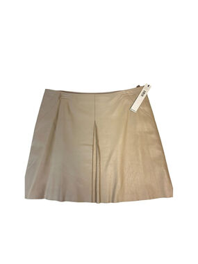 DKNYC Leather Mini Skirt Color Buff NWT $349 Size 10